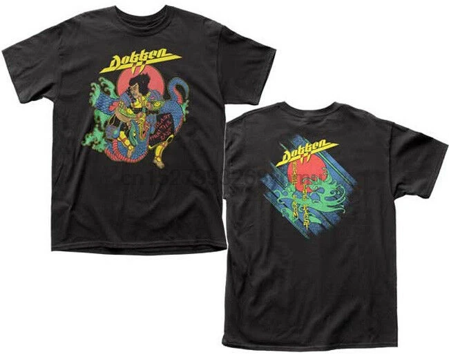 T-Shirts Sizes S-5XL New Authentic Mens Dokken Back Attack Tee Shirt
