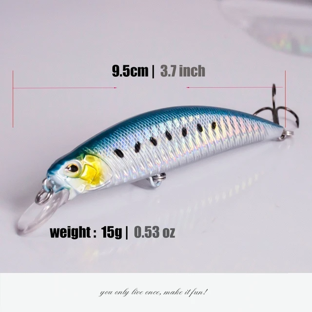 9.5cm 15g jerkbait Wobblers crankbaits hardbait Minnow Japan camping  outdoor fishing lure for fishing