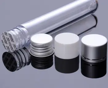 

25ml transparent test PET tube with aluminum cap,clear plastic cosmetic tube with pressure sensitive seal SN679
