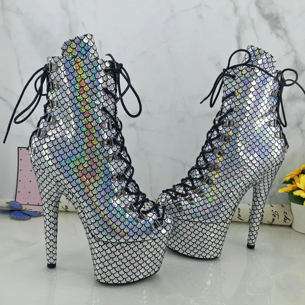 Leecabe/женские ботинки на платформе 17 см/7 дюймов Вечерние туфли на высоком каблуке обувь для танцев на шесте