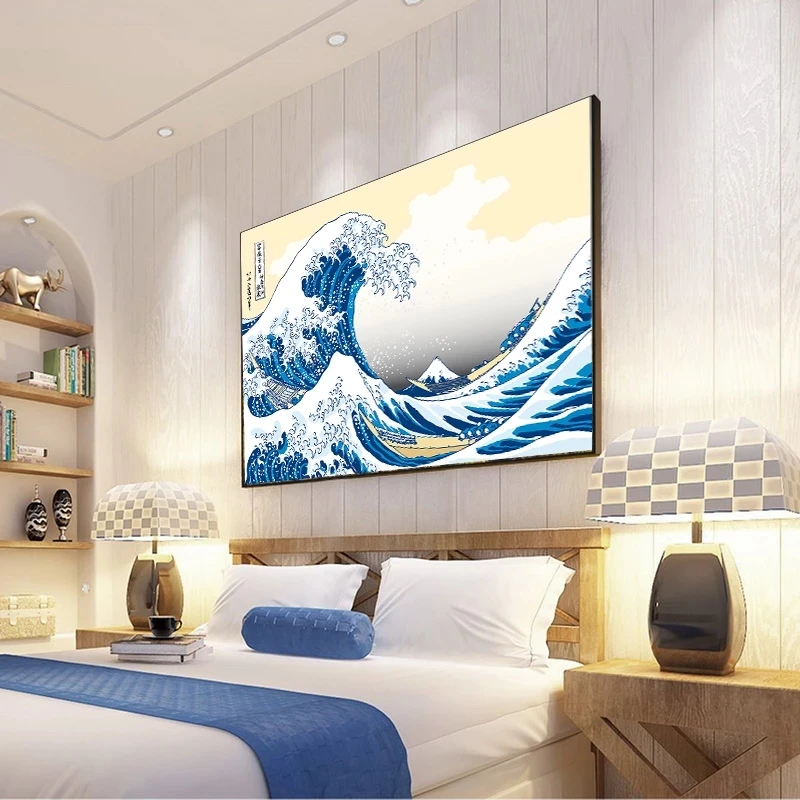 Japanse Landschap Diamantkunst 5D Diamond Painting Kits voor Volwassenen en Beginners 50x100 cm, Grote Dimond Picture Art met Edelsteen Art DIY Diamond Dot Cross Borduurwerk voor Kamer Muur Decor