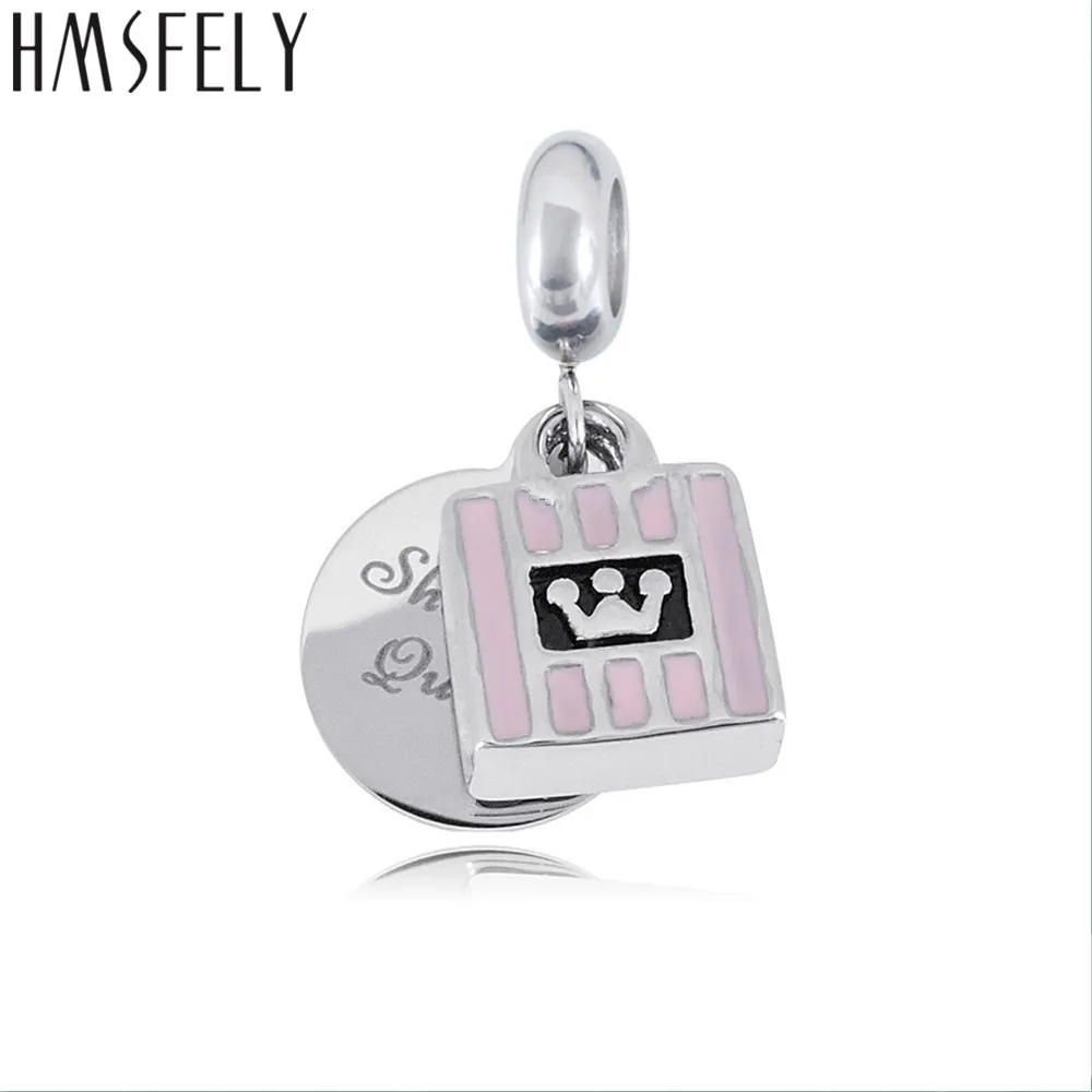 HMSFELY из нержавеющей стали милый кулон для DIY браслет ожерелье ювелирные изделия, изготовление браслетов из титановой стали болтаются аксессуары - Окраска металла: pink