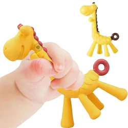 Anneau de dentition molaire en Silicone, qualité alimentaire, girafe, dessin animé pour bébés, soins des dents, jouets, accessoires pour nouveau nés 