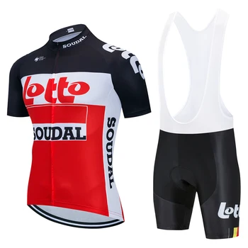 

LOTTO 2020 Short Sleeve Cycling Jersey Set 19D Gel Pad Outdoor Sweatshirt Breathable Bike MTB Men's Summer Bicycle Jersey