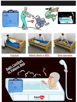 

Patient cleaning in bed-medical home care bed-palliative care-patient washing at home-patient washing stretcher