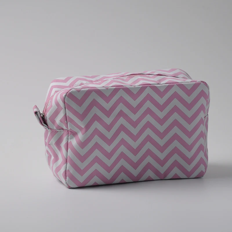light pink Волновая линия косметички, зигзаг макияж с застежкой-молнией в нескольких цветах DOM109001 - Цвет: light pink