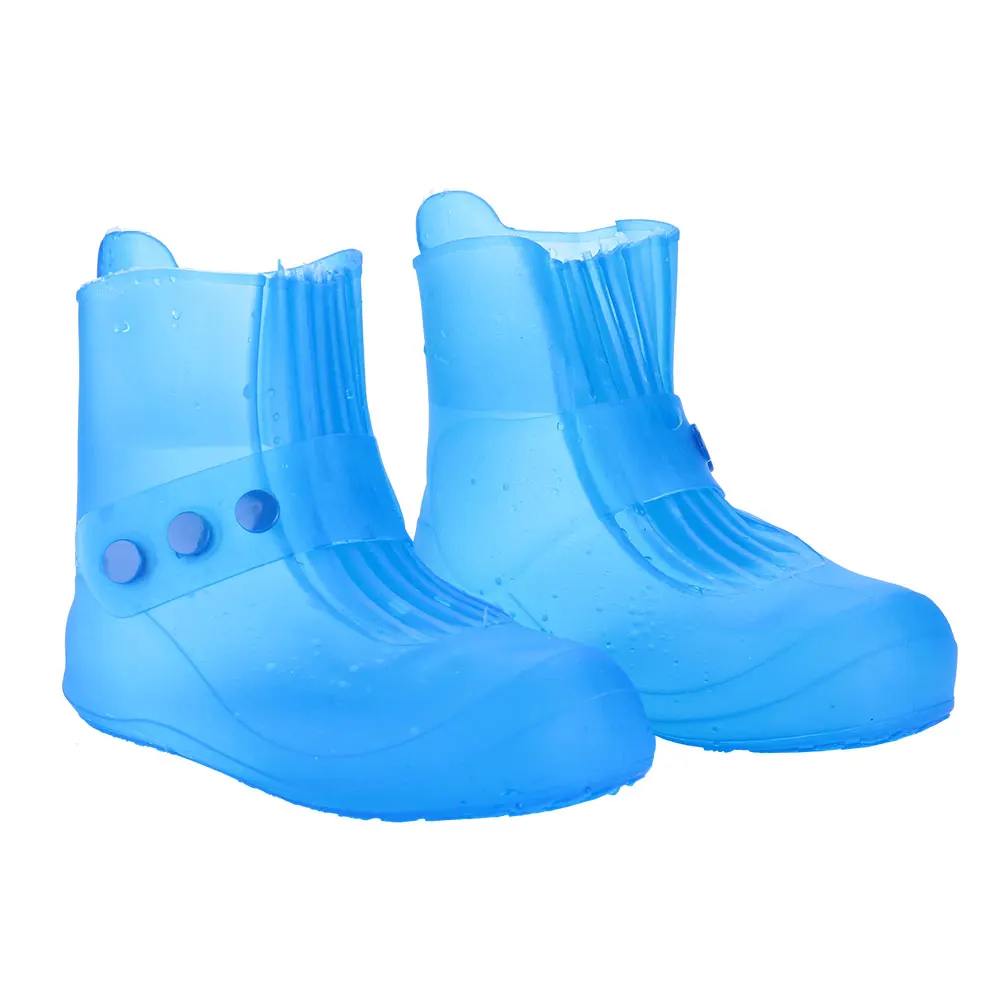 Противоскользящие непромокаемые ботинки; прозрачные походные водонепроницаемые ботинки; цвет синий, розовый; 30-44; зонтик для дождливого дня - Цвет: Blue
