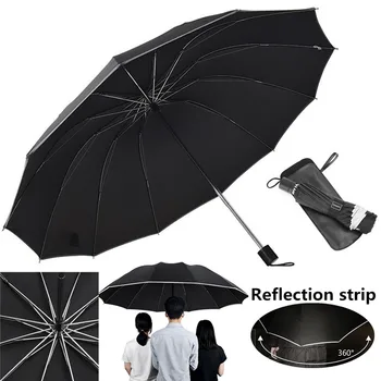 

Large Folding Windproof Umbrella with Night Reflective Rainproof Women Men Large Travel Outdoor Sun Rain Umbrellas Men Parasol