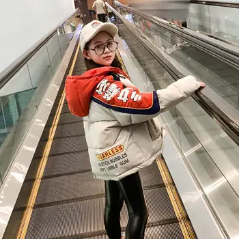 

Baby girl clothes brand coat children hooded Down Cotton jackets letter print park girls modis kids warm winter jackets Y2577