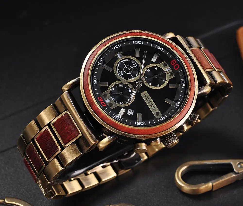 Мужские часы BOBO BIRD montre homme деревянные мужские часы Автоматическая Дата хронограф кварцевые наручные часы бренд relogio masculino K-t07
