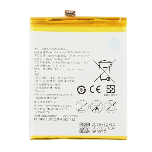 

4000mAh Li-Polymer Battery HB526379EBC for Huawei Y6 Pro / TIT-L01 / TIT-TL00-CL00 / TIT-CL10