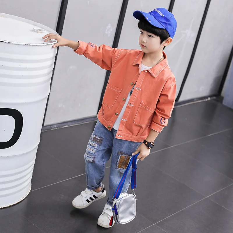 

BOY'S Coat 2019 Spring Clothing New Style CHILDREN'S Garment Cotton Cloth Korean-style Tops Big Boy Spring And Autumn Jacket Wes