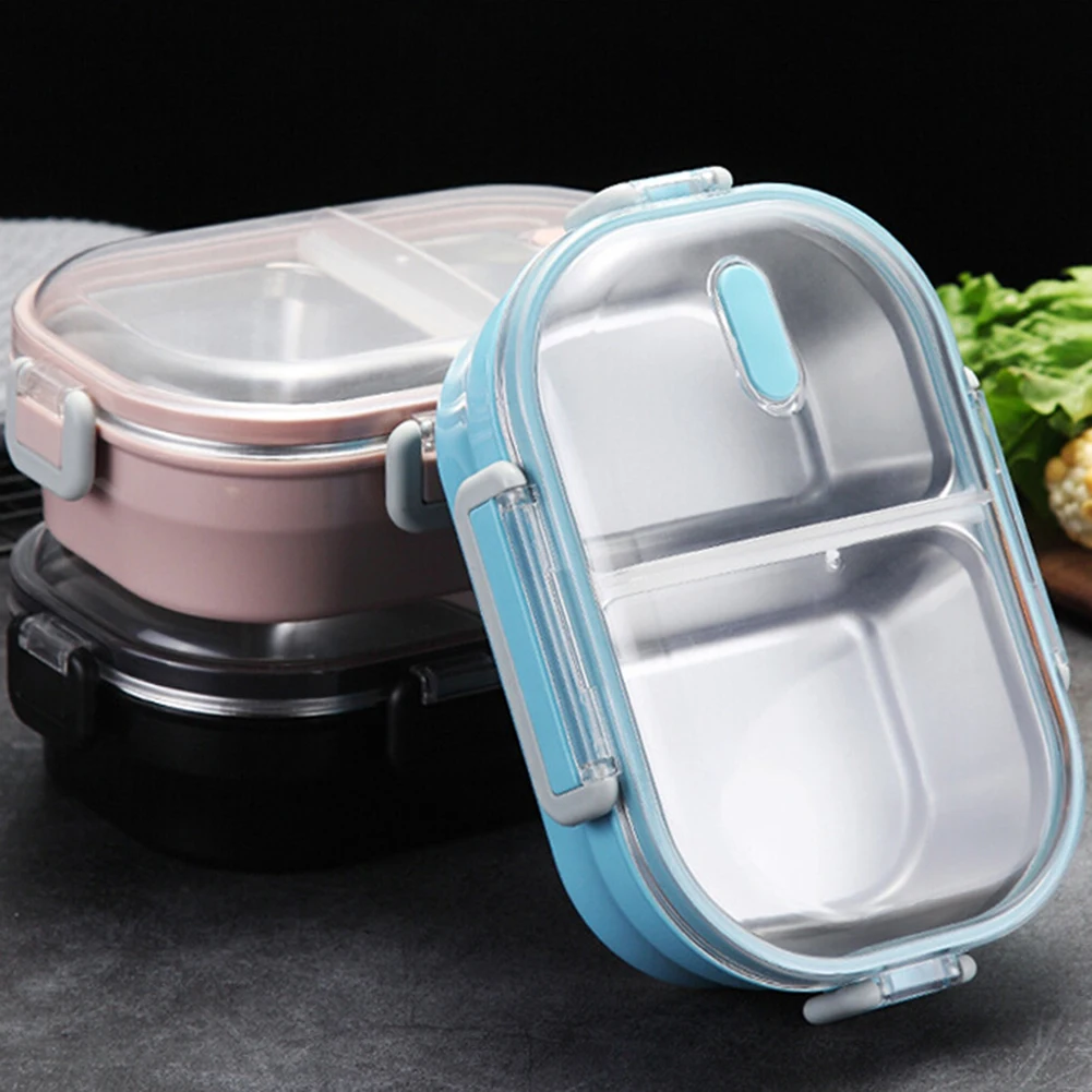 Модные Портативный Нержавеющая сталь герметичная конструкция Bento Коробки для обедов безопасный Еда Хранения Чехол Контейнер с ручкой