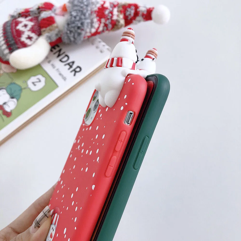 Рождественские чехлы для телефонов iPhone 6, 7 Plus, для iPhone 11, XS, Max, XS, XR, олень, Санта Клаус, мягкие ТПУ чехлы, подарок на год