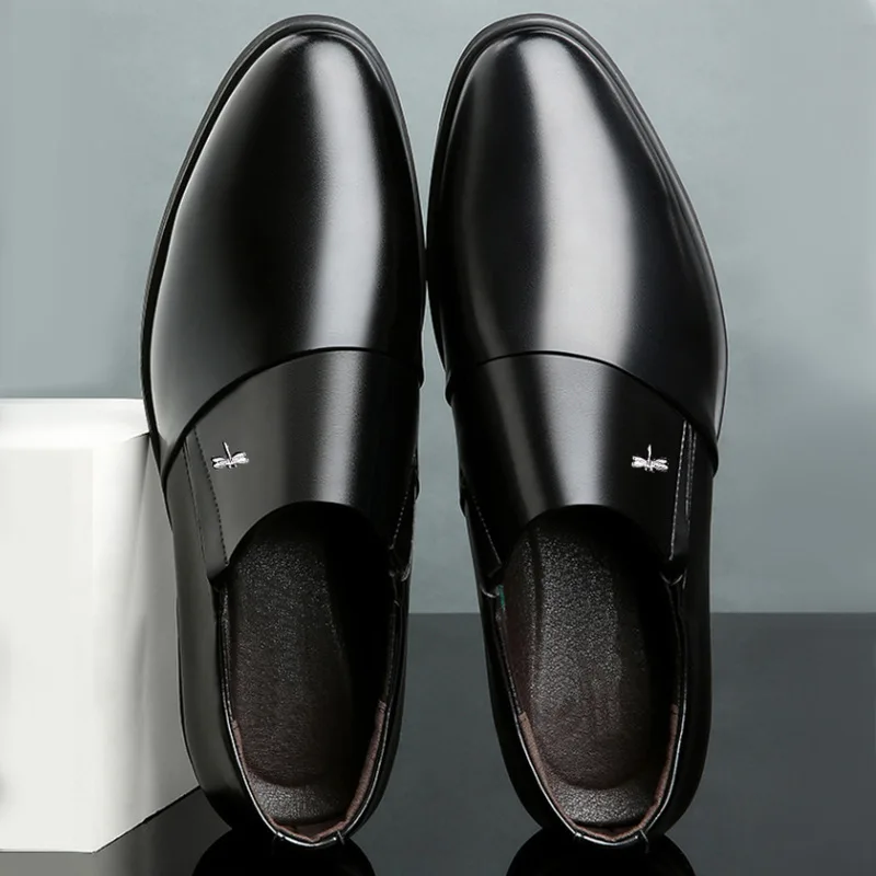 Мужская обувь весна-осень, деловой стиль натуральная кожа Деловые повседневные туфли Для мужчин модельные офисные туфли Роскошная обувь мужские дышащие Туфли-оксфорды
