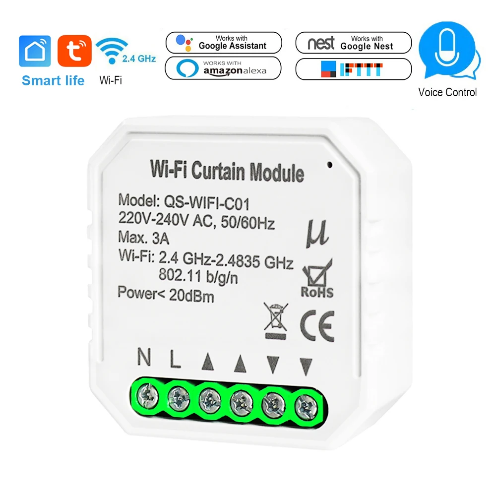 Tuya Smart Life WiFi Curtain Switch Module for Roller Shutter Blind Motor DIY Smart Home Google Home IFTTT Alexa Voice Control