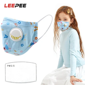 

LEEPEE Kids Mouth Mask with 1 Filter Anti-Pollution PM2.5 Breathing Valve Kids Cotton Mouth Face Mask Face Shield Anti Dust