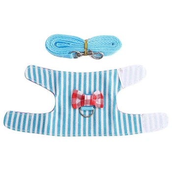 

2PCS Small Pet Outdoor Walking Harness Vest and Leash Set for Rabbit Ferret Guinea Pig Bunny Hamster Clothes Accessory