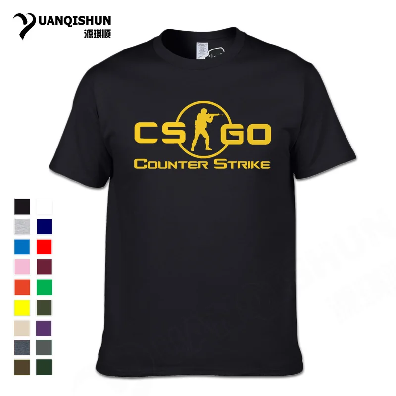 YUANQISHUN, новинка, CS GO, футболка с принтом, Counter Strike, Global offency, CSGO, популярные игры, футболка, команда, на заказ, Мужская футболка из бутика