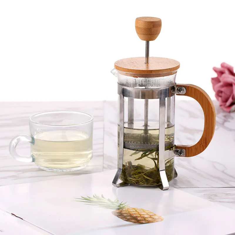 Кофейник очки 350 мл чай бутылка для молока из бамбука креативная чашка для кофе воды дорожные кухонные инструменты посуда для напитков