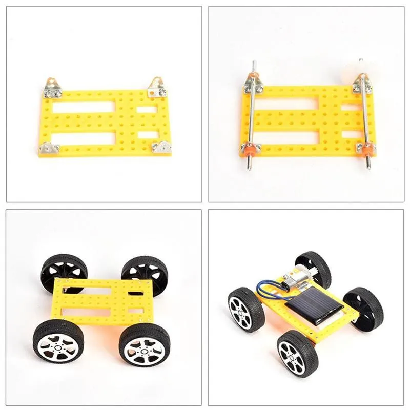 Solar Car DIY Assemble Toy Set Solar Powered Car Kit Educational Science For Kid DIY ABS Kit Child Early Educational Gift