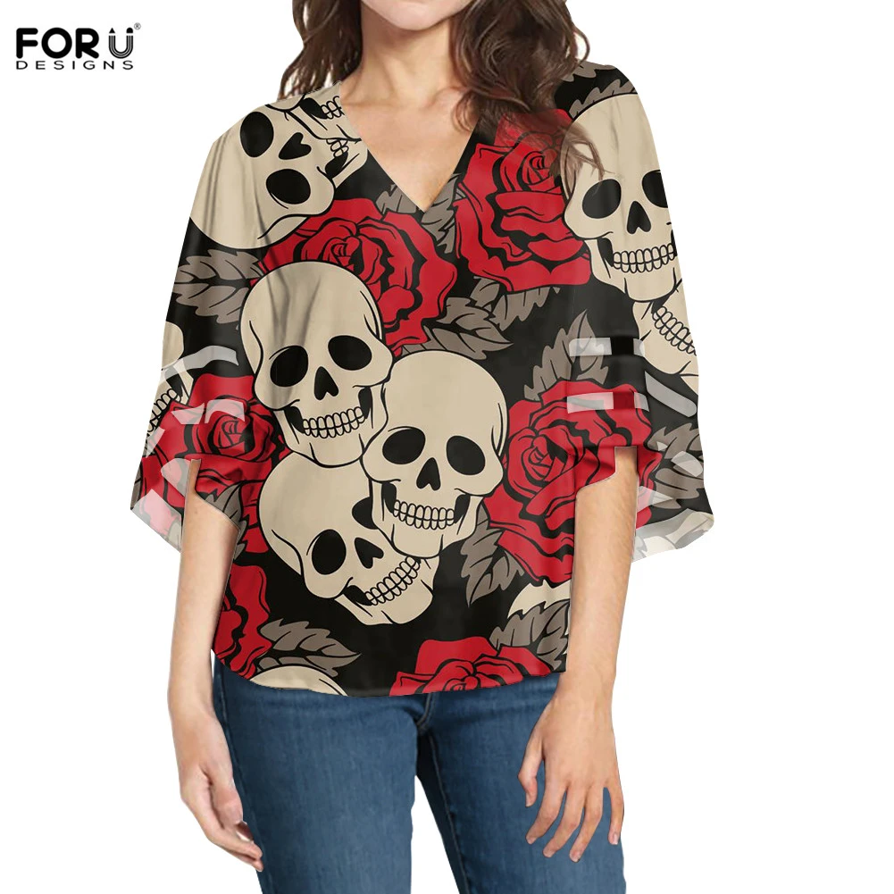sheer skull blouse