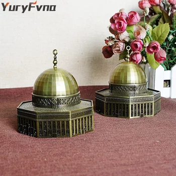 

YuryFvna Metal Famous Architecture Jerusalem Mosque Statue Dome Of The Rock Figurine Home Office Decoration Gift