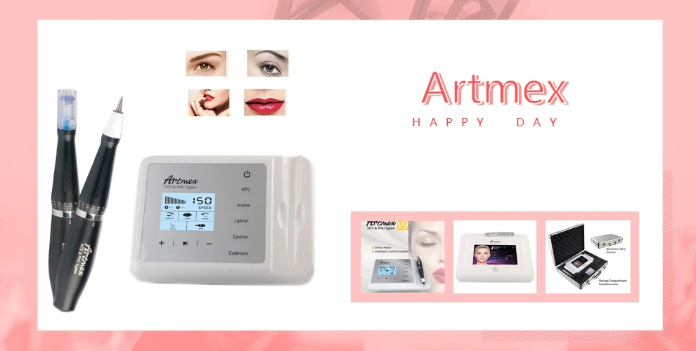 Профессиональная Перманентная тату машинка для макияжа Artmex V9 Eye Brow губ Вращающаяся ручка MTS PMU система с V9 иглой татуировки