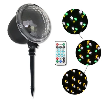 

4 LED Projection Stage Spotlight Outdoor Christmas IP65 Mini Snowflake Lamp with Remote Control Waterproof for Party Festivals