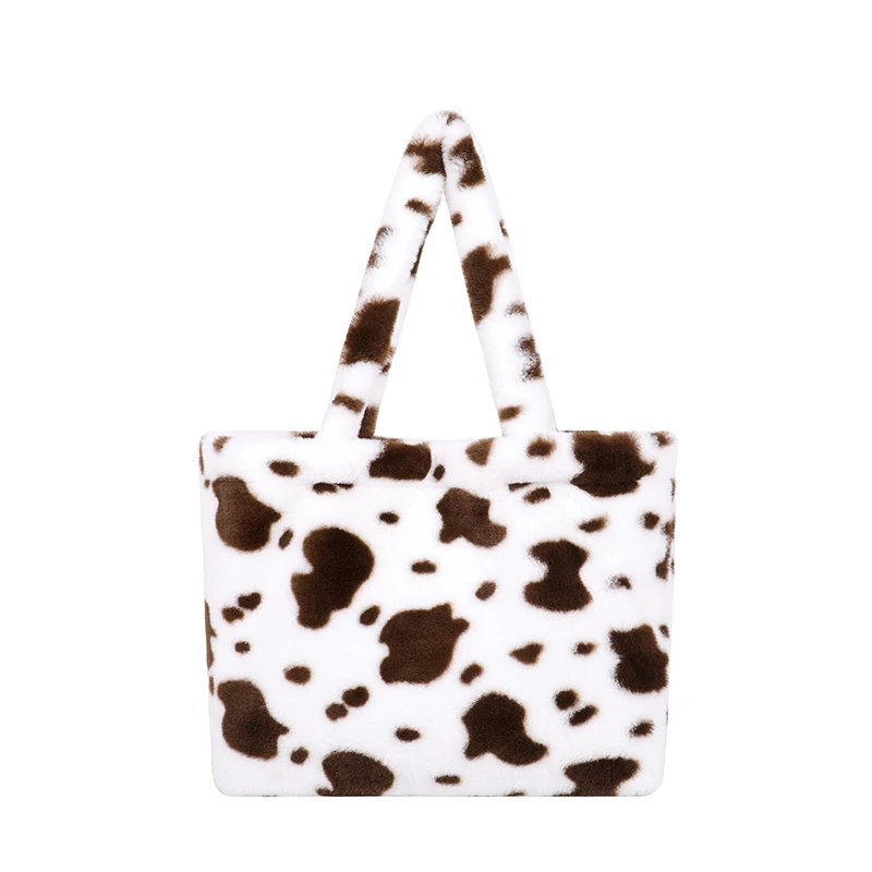 fluffy bag cow print