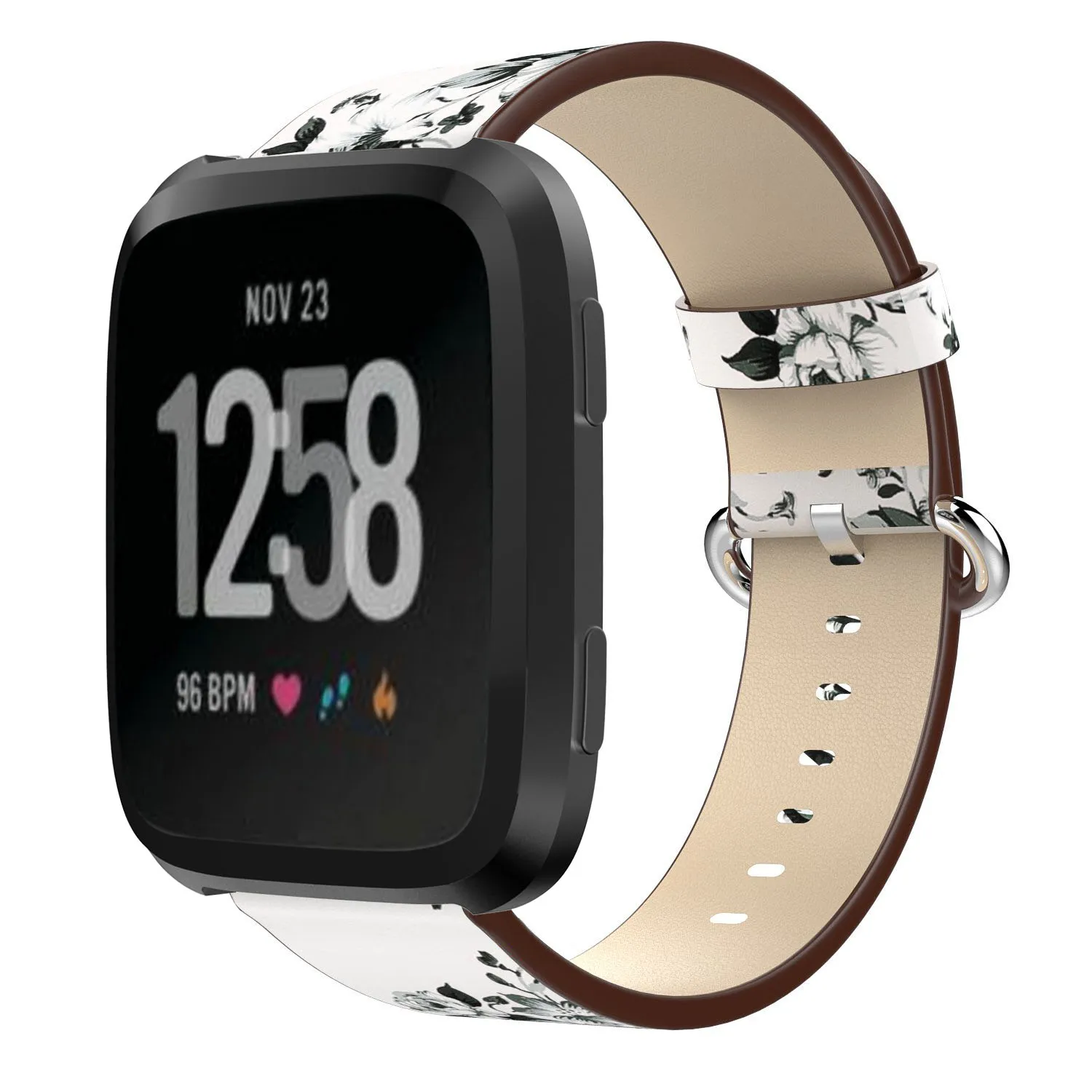 

Yayuu 22mm universal Flower Strap Smart Watch Band Leather peony Print bracelet Replacement Watch Accessories Wristbands Straps