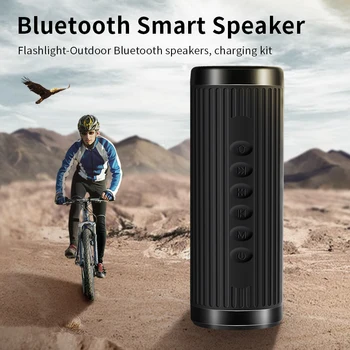 

Waterproof Bluetooth Speaker Portable Speaker Speaker Cylindrical Outdoor Wireless Flashlight Speaker and Bicycle Card Subwoofer