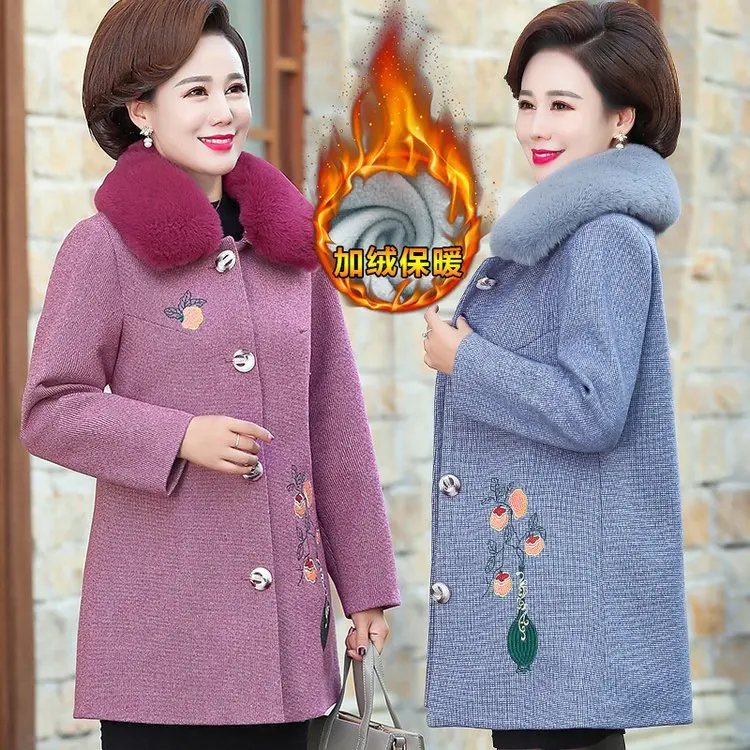 

Top Grade Woolen Coat Coat Women's Mid-length Autumn & Winter 2019 New Style Korean-style WOMEN'S Wear Large Fur Collar Woolen C