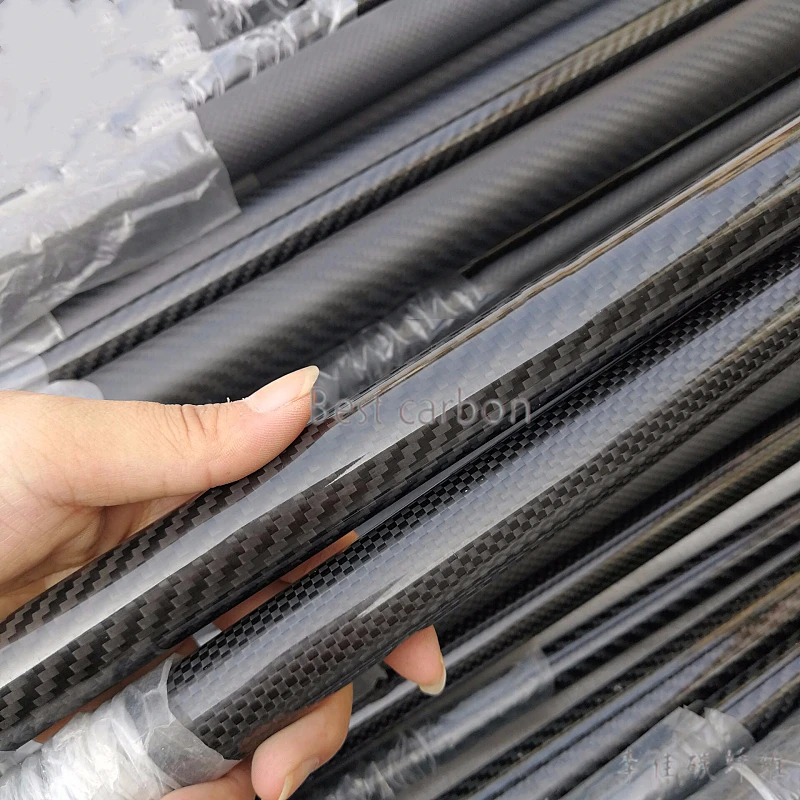 2pcs 25x25x23x500mm 3K Carbon Fiber Square Tube Pipe Glossy Surface #Mn81 QL 