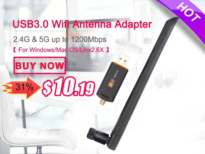 network adapter Card Mạng Wifi AC1200Mbps USB3.0 Không Dây Anten Wifi Adapter MT7612U IEEE 802.11AC Phát Wifi Thu Phát network card