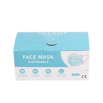 

1 Pack Disposable Mask Box 10 Pcs Color Box Japanese English Box Adopt Offset Printing Design, Cardboard Material