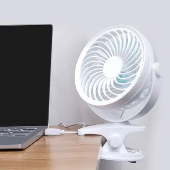 

USB Clip Desk Table Fan with Strong Wind Quiet Portable 2 Speed Adjustable 360 Rotatable Clip Fan for Home Office Bedroom