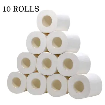 

10 Rolls Soft Toilet Paper Bathroom Living Room Kitchen Home Household Tissue Suitable for the washroom kitchen hotel restaurant