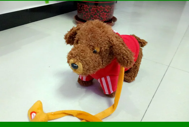 Children Leash Poodle Electric Toy Dog Will Go Will Call Talk Electronic Dog Plush Walk Singing tiao wu gou
