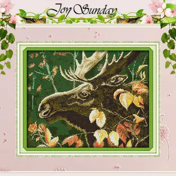 

Elk Patterns Counted Cross Stitch 11CT 14CT Cross Stitch Set Wholesale Animals Chinese Cross-stitch Kits Embroidery Needlework