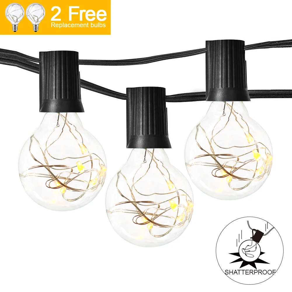  10M G40 globe string lights bulbs Outdoor Waterproof Patio Lights Copper Wire LED Holiday Lights Ba - 32959388123