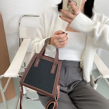 

Retro Stone Pattern Women Mini Bucket Bag 2020 Winter Crossbody Messenger Shoulder Bags for Female PU Leather Handbag Lady Tote