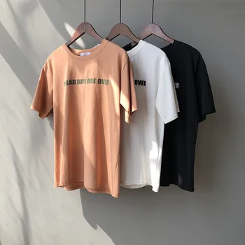 

Round Neck T-Shirt Women's Letter Print Solid Color Loose Thin Short Sleeve Summer Top