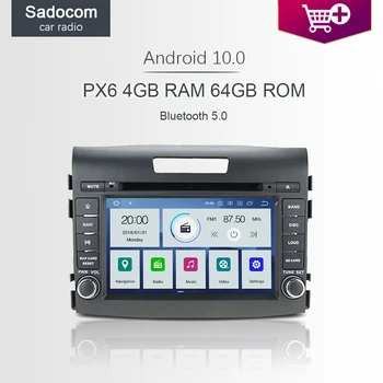 

7"PX6 2 din Android 10.0 Car DVD player 6Core 64GB ROM 4GB RAM autoradio GPS map car radio wifi For For Honda CRV 2012 2013 2014