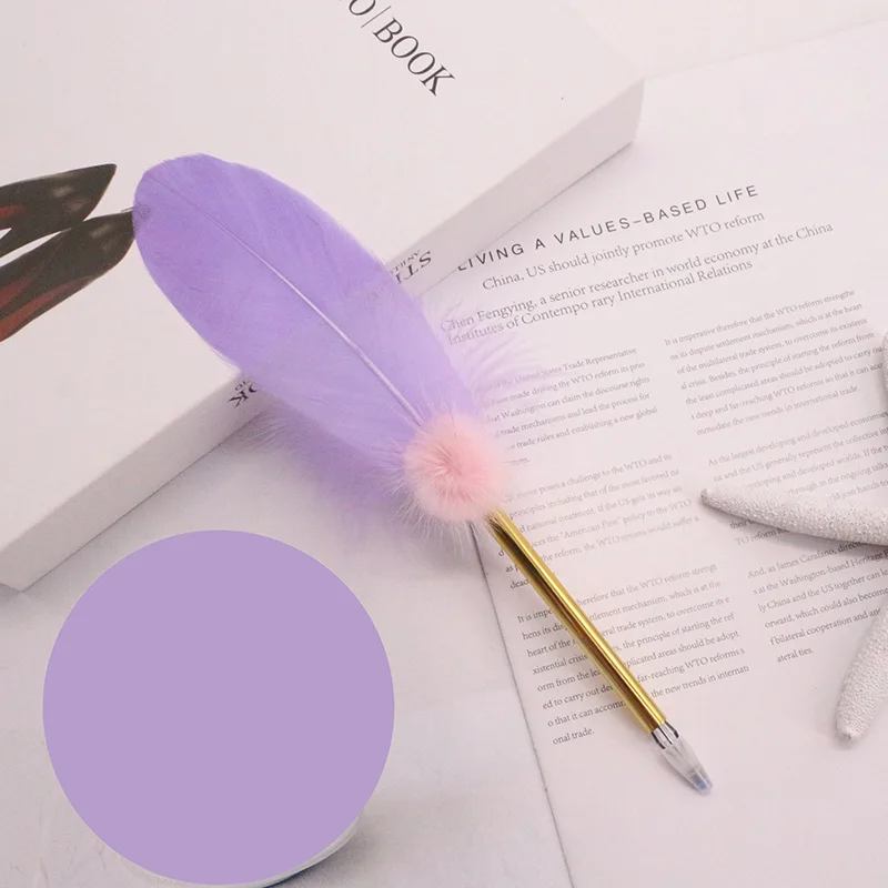 HairballPurple Горячая многоцветная кисть перо гелевая ручка подарок на День учителя металл простое качество студенческие канцелярские принадлежности подарок на праздник - Цвет: HairballPurple