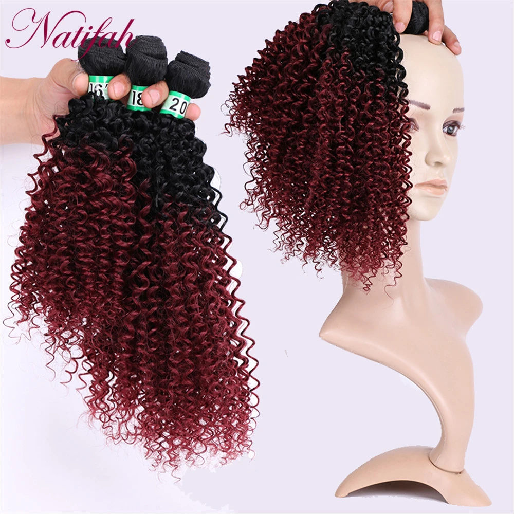 Natifah, кудрявые волосы, пряди, 16, 18, 20 дюймов, волнистые кудрявые волосы, пряди 70 г/шт., синтетические волосы, пряди, продукт