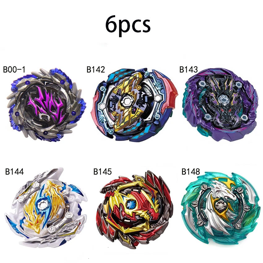 B148 Beyblade Burst Bey Blade игрушка металлическая Funsion Bayblade набор коробка для хранения с ручкой пусковая пластиковая коробка игрушки для детей - Цвет: 6pcs single gyro