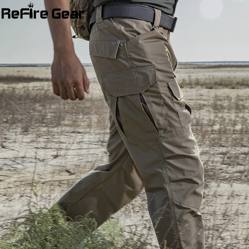 ReFire gear IX2 водонепроницаемые военные тактические брюки мужские осенние повседневные рип-стоп хлопчатобумажные рабочие брюки армейские многокарманные брюки