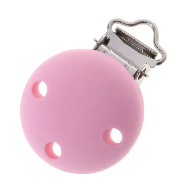 19-Pink Детская соска зажим цепь прорезывание зубов игрушки держатель силиконовые бусины-короны Форма зажимы 03KD - Цвет: 19-Pink