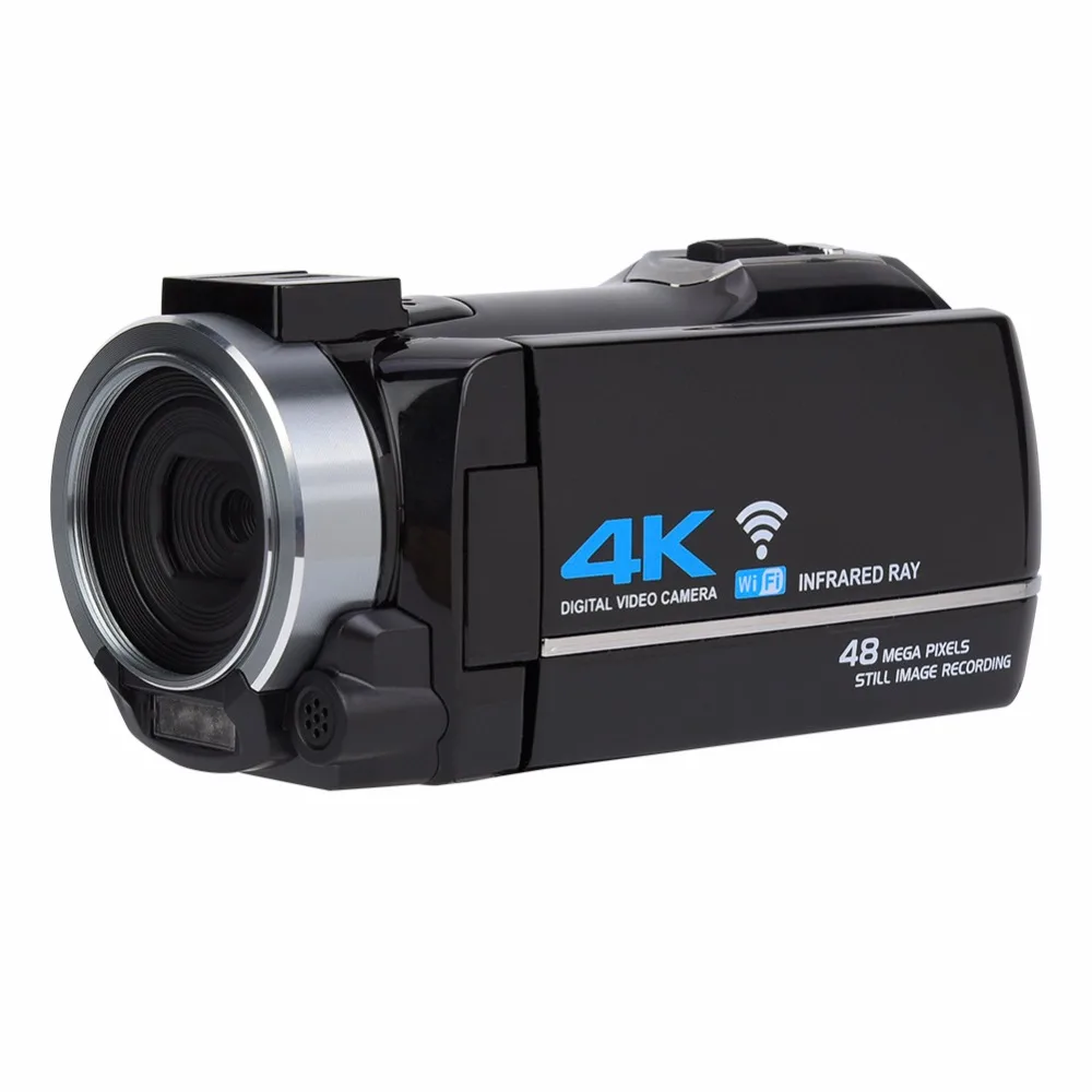 DV-FR485 3 дюймов Мини Портативная HD Цифровая видеокамера ips экран 4K 48MP камера 16X зум Wifi Пульт дистанционного управления Поддержка распознавания лица